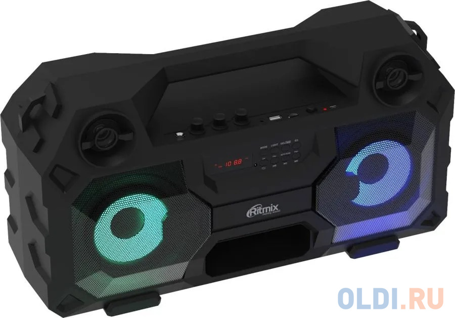RITMIX SP-690B black {Jack 6.3 мм c функцией ЭХО, дисплей: LED, эквалайзер, RGB-подсветка, до 8 часов, 2000 мАч, 7.4 В, microUSB DC 5В 2A, 46 ? 24.3 ? фото