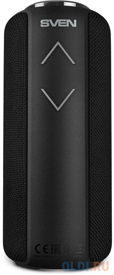 Мобильные колонки SVEN PS-275 2.0 чёрные (IPx5, 2x6W, USB, Bluetooth, micro SD, FM, подсветка, 2400 мA) фото