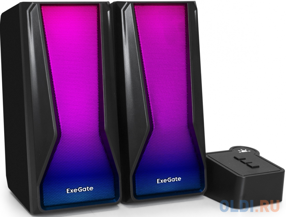Акустическая система 2.0 ExeGate Accord 230 (питание USB,Bluetooth, 2х3Вт (6Вт RMS), 60-20000Гц, цвет черный, RGB подсветка, Color Box) акустическая система defender aurora s8 8 вт питание от usb 65408