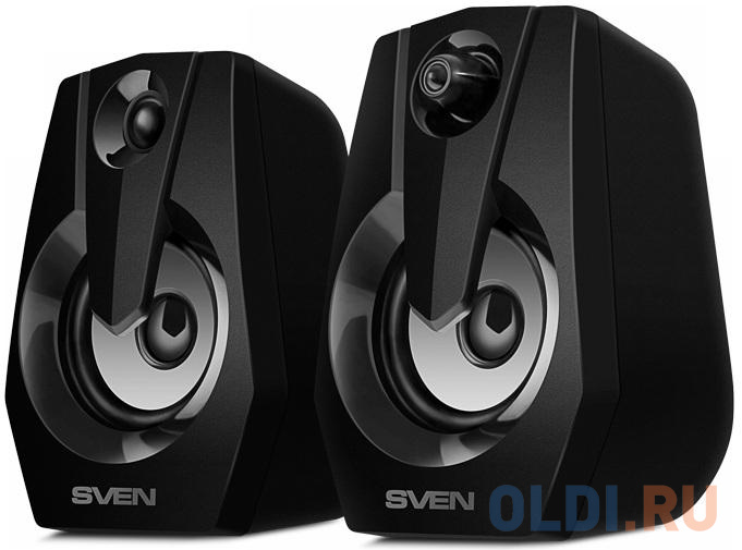 Колонки Sven 370 2.0 чёрные (2x2W, USB, RGB подсветка) фото