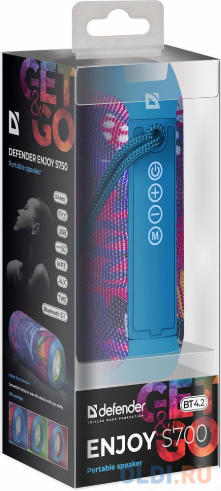 Акустическая система ENJOY S750 GRAFFITI LIGHT BT/FM 65751 DEFENDER фото