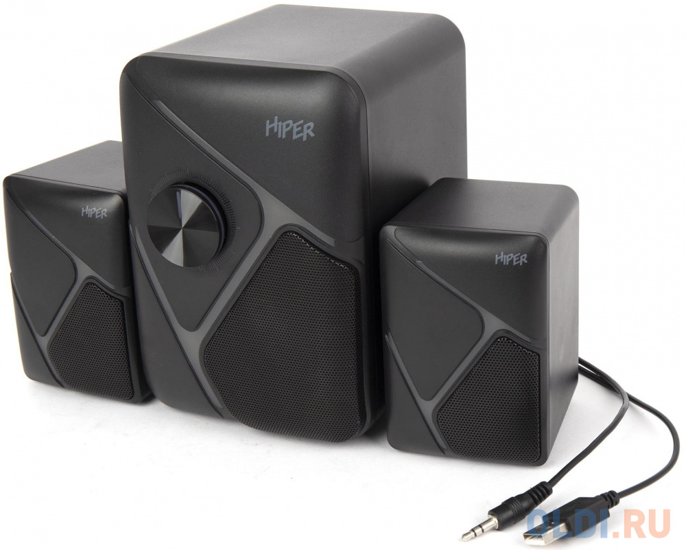Computer Speaker 2.1 HIPER RLine (H-TR7(BK))), gaming line, 11 Wt, RGB backlight, USB +  Jack 3.5mm, volume control on front pannel, black