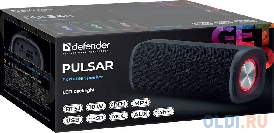 Портативная колонка DEFENDER 65777 Цвет черный да 0.44 кг 65777 фото