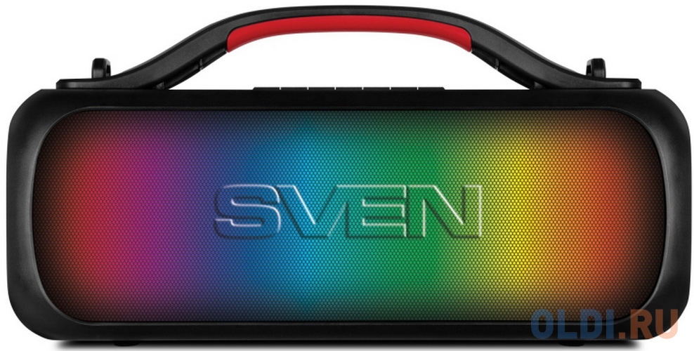 Мобильные колонки SVEN PS-360 2.0 чёрные (2x12W, IPx5, RGB подсветка, USB, SB Type-C, Bluetooth, FM-радио, jack in, 3000 мAч) SV-021740 - фото 5
