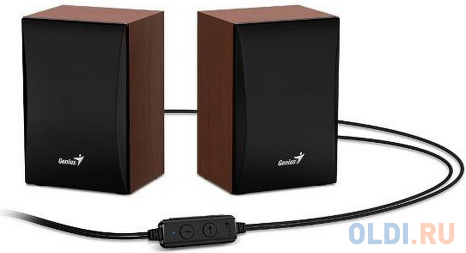 Колонки 2.0 Genius SP-HF380BT Коричневый, размер 15.7х10.5х9 см - фото 3