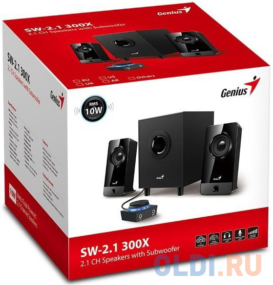 Колонки 2.1 (две колонки + сабвуфер) Genius SW-2.1 300X Черный фото