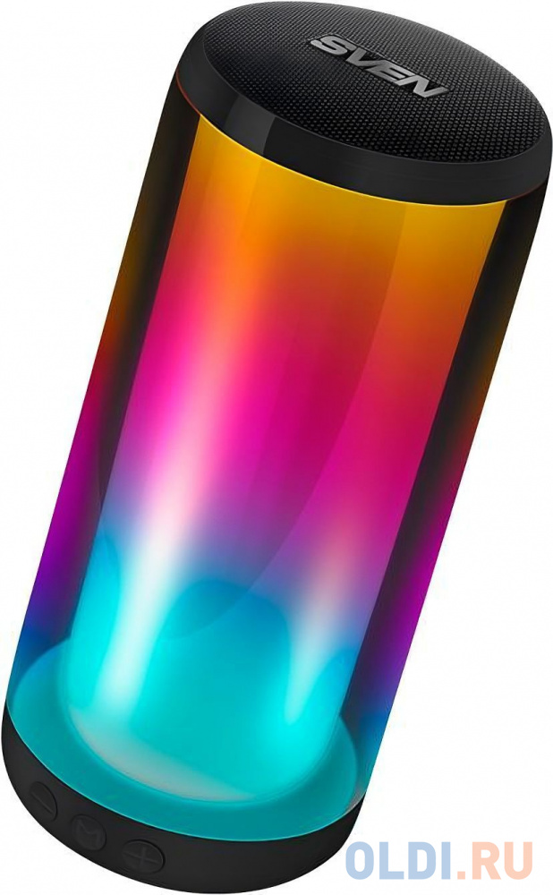 Мобильные колонки SVEN PS-260 1.0 чёрные (10W, mini Jack, USB, Bluetooth, micro SD, подсветка, USB Type-C, 2000 мA) SV-021337 - фото 1