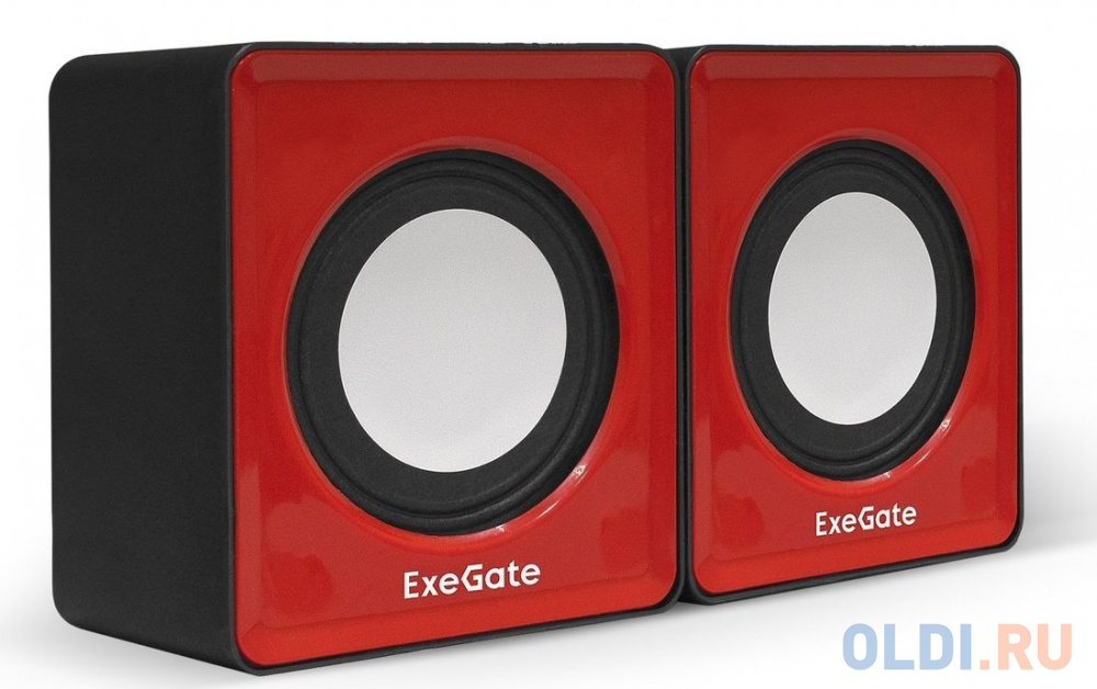 Exegate EX289920RUS Акустическая система 2.0 ExeGate Disco 140 Red (питание USB, 2х3Вт (6Вт RMS), 100-20000Гц, красный)