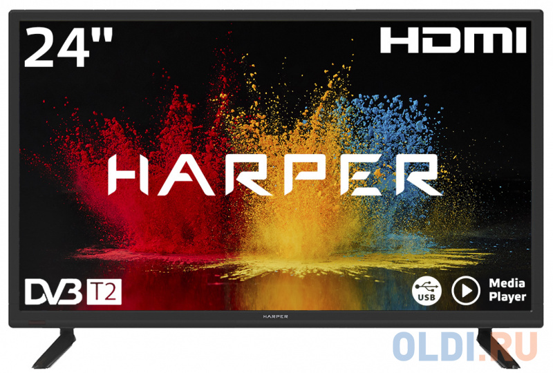 

Телевизор Harper 24R490T 24" HD Ready, Черный