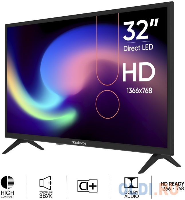 

Телевизор TopDevice TDTV32BN01H_BK 32" LED HD Ready, Черный
