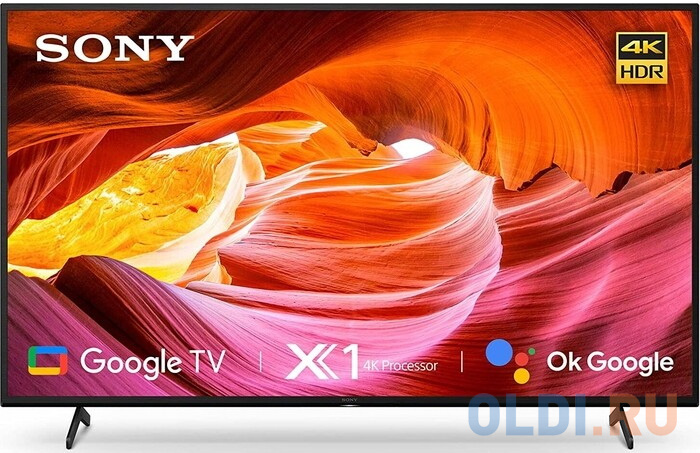 Телевизор 55" SONY KD-55X75K черный 3840x2160 60 Гц Smart TV Wi-Fi 3 х HDMI 2 х USB RJ-45 Bluetooth
