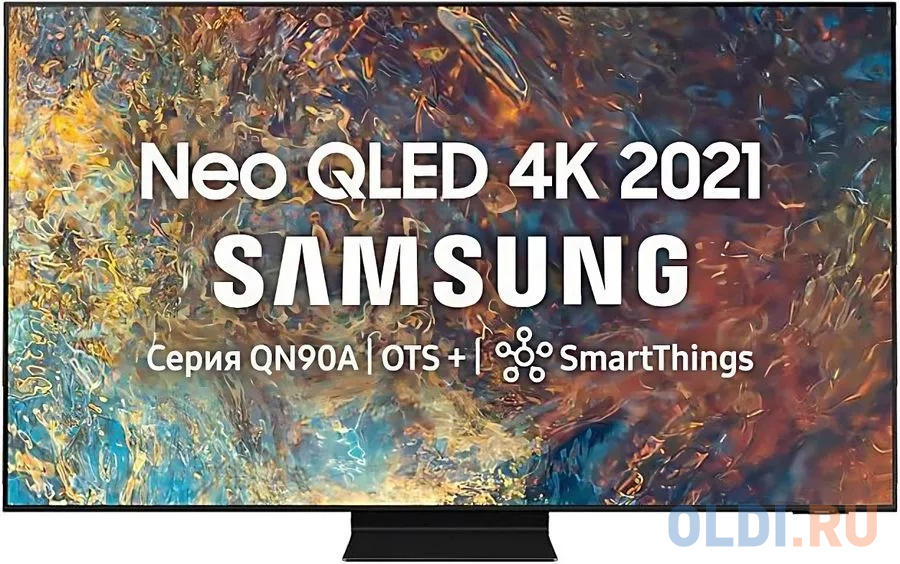 Телевизор Mini LED 85" Samsung QE85QN90BAUXCE черный 3840x2160 120 Гц Smart TV Wi-Fi 3 х HDMI 2 х USB RJ-45 Bluetooth фото