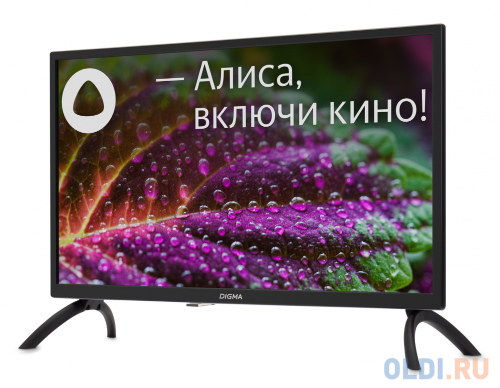 Телевизор LED Digma 24" DM-LED24SBB31 Яндекс.ТВ черный HD 60Hz DVB-T DVB-T2 DVB-C DVB-S DVB-S2 USB WiFi Smart TV фото