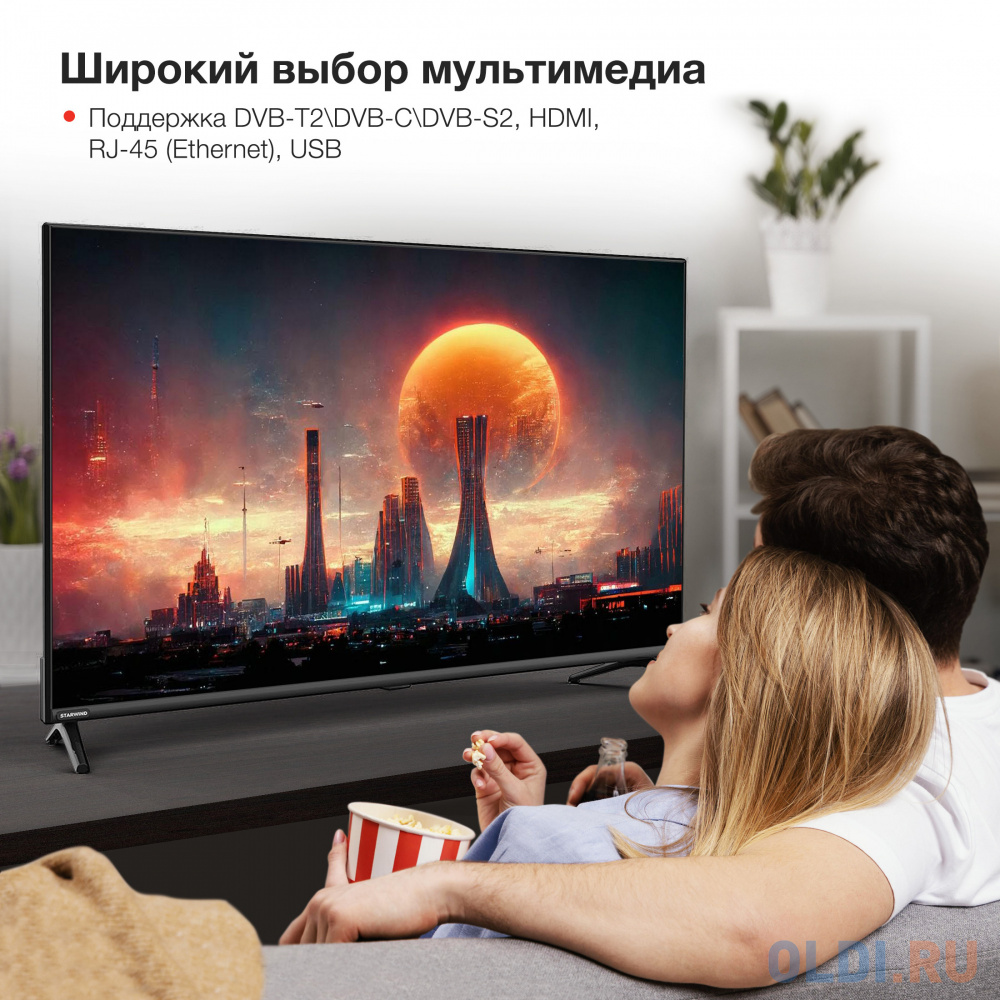 Телевизор LED Starwind 43&quot; SW-LED43UG405 Яндекс.ТВ Frameless черный 4K Ultra HD 60Hz DVB-T DVB-T2 DVB-C DVB-S DVB-S2 USB WiFi Smart TV Вид№8