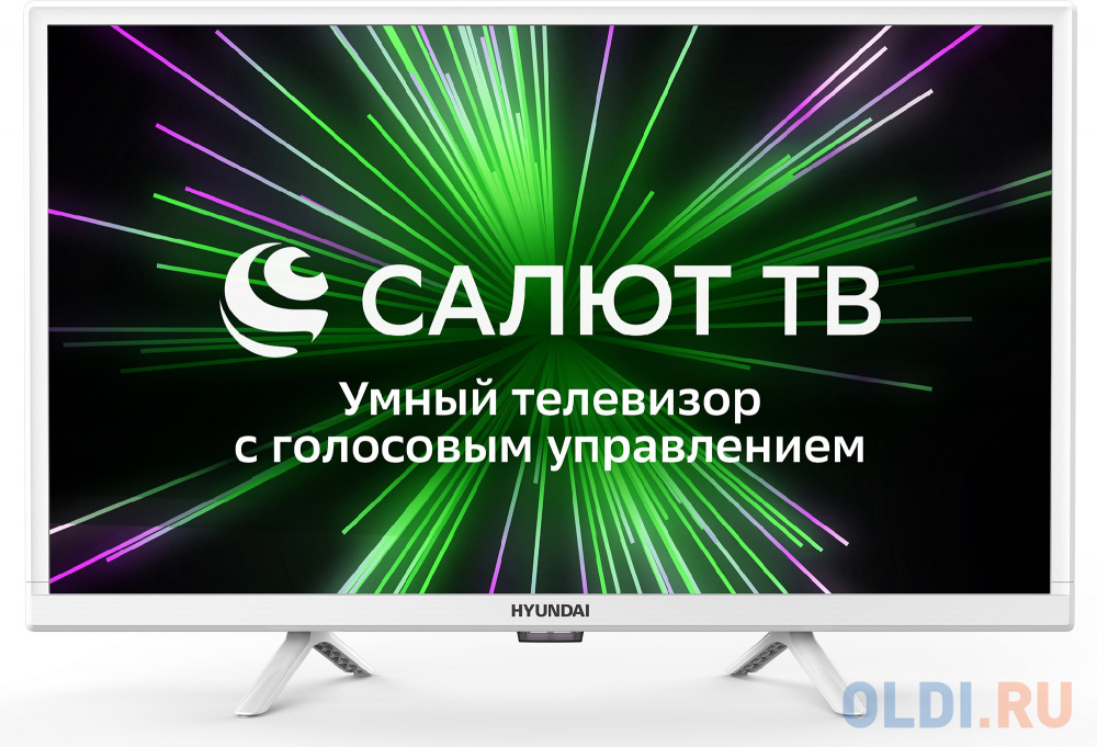 

Телевизор LED Hyundai 24" H-LED24BS5102 Салют ТВ Slim Design белый HD 60Hz DVB-T DVB-T2 DVB-C DVB-S DVB-S2 USB WiFi Smart TV