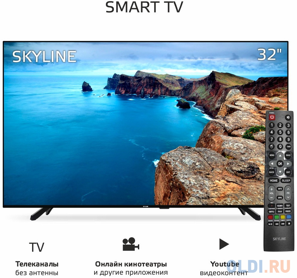 

Телевизор Skyline 32YST6570 32" HD Ready, Черный