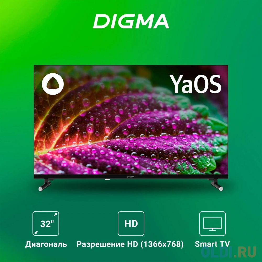 Телевизор LED Digma 32&quot; DM-LED32SBB32 Яндекс.ТВ Frameless черный HD 60Hz DVB-T DVB-T2 DVB-C DVB-S DVB-S2 USB WiFi Smart TV (RUS) Вид№10