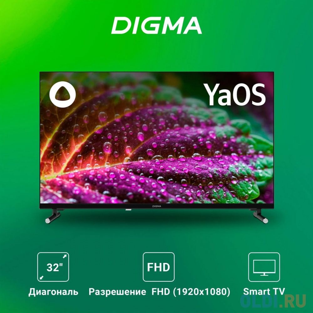 Телевизор LED Digma 32&quot; DM-LED32SBB33 Яндекс.ТВ Frameless черный FULL HD 60Hz DVB-T DVB-T2 DVB-C DVB-S DVB-S2 USB WiFi Smart TV (RUS) Вид№8