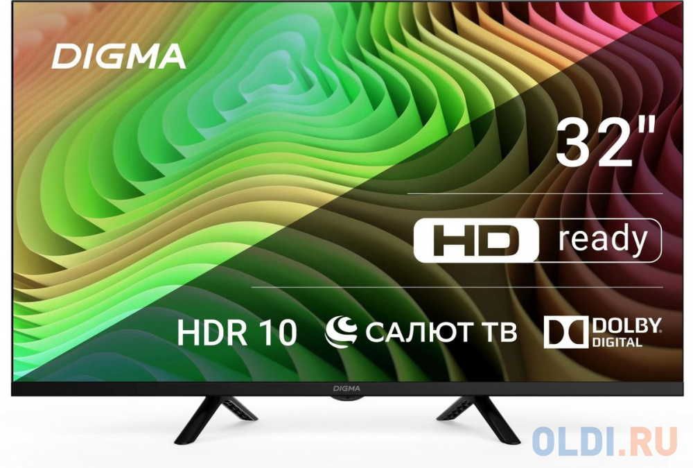 

Телевизор LED Digma 32" DM-LED32SBB34 Салют ТВ Frameless Metal черный HD 60Hz DVB-T DVB-T2 DVB-C DVB-S DVB-S2 USB WiFi Smart TV