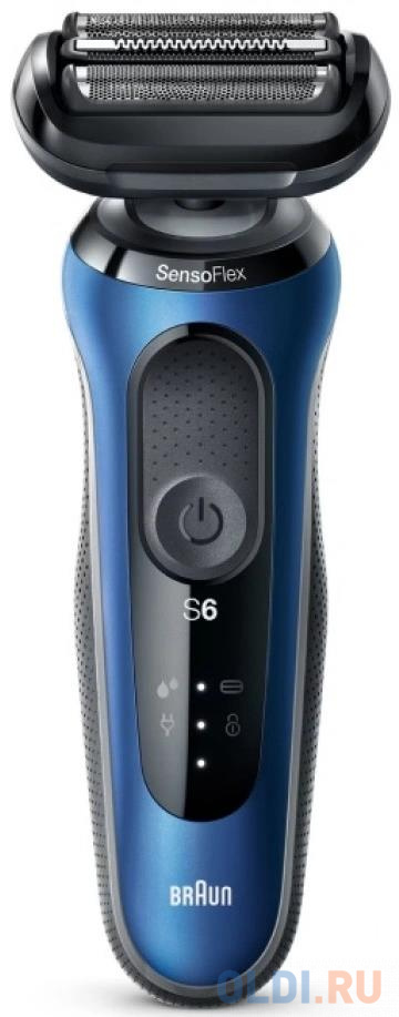 Бритва сетчатая Braun Series 6 61-B1500s реж.эл.:3 питан.:аккум. синий/черный