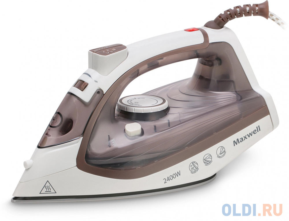 

Утюг Maxwell MW-3047 2400Вт белый/коричневый