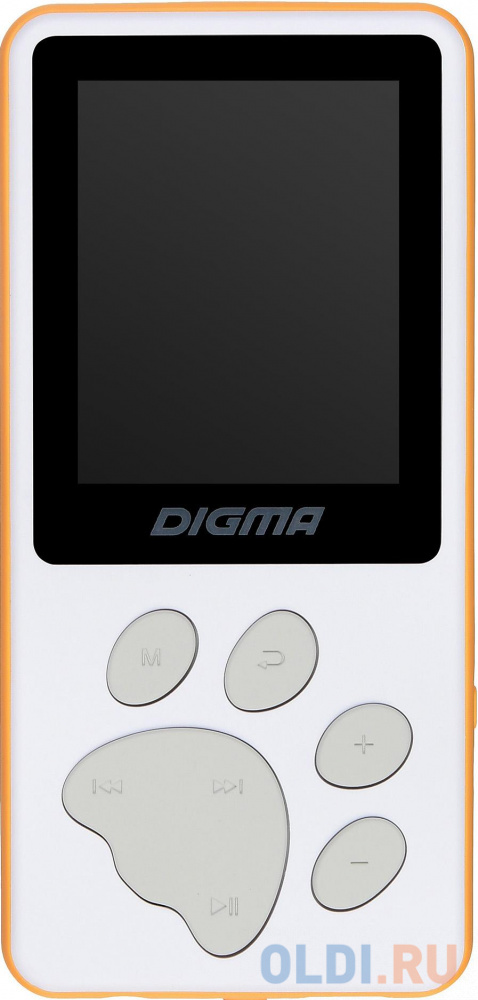 Плеер Hi-Fi Flash Digma S4 8Gb белый/оранжевый/1.8"/FM/microSDHC фото