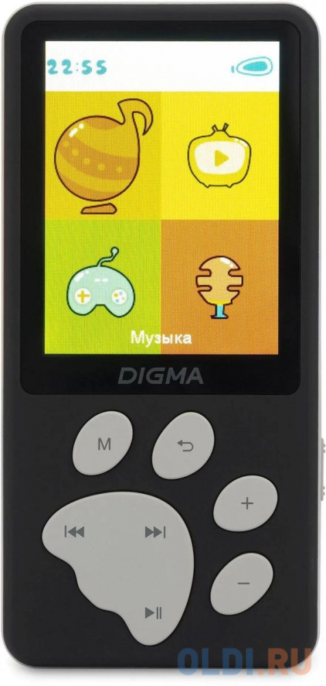 Плеер Hi-Fi Flash Digma S5 8Gb черный/серый/2.4"/FM/microSD/microSDHC