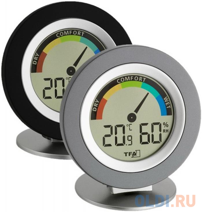 Термогигрометр TFA 30.5019.01, черный, стрелочный индикатор зон комфорта от OLDI