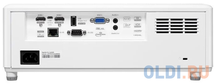 Лазерный проектор Optoma ZH403 DLP FullHD(1920*1080),4000 ANSI lm; 300000:1;IP6X;TR 1.21-1.59:1; Zoom1.3x; HDMIx2;VGA x1; AudioIN x1;AudioOUTx1;USB-A 1.5A;RS232;RJ45;USB-B;10Wx1;30dB; 5.5kg. белый E1P1A44WE1Z1 - фото 3