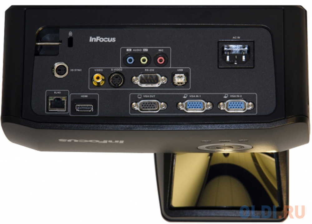 Проектор INFOCUS IN136ST DLP, 4000 ANSI Lm,WXGA (1280x800), 28500:1, 0.521:1, 3.5mm in,Composite video, VGA, HDMI 1.4a x3 (поддержка 3D), USB-A (для SimpleShare и др.), лампа 15000ч.(ECO mode),3.5mm out, Monitor out(VGA),RS232,RJ45,21дБ, 3.2 кг - фото 3