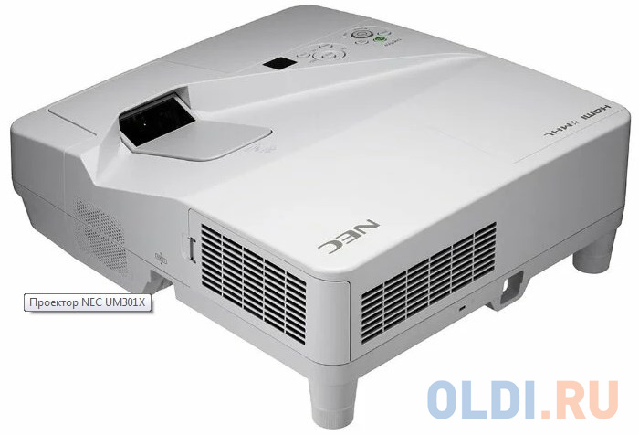 

Проектор NEC UM301X (UM301XG+WM, UM301X+WM, UM301XG - WK) 3хLCD, 3000 ANSI Lm, XGA, ультра-короткофокусный 0.36:1, 6000:1, HDMI IN x2, USB(A)х2, RJ45, RS232, 20W mono, 5.5 кг, настенный крепёж NP04WK