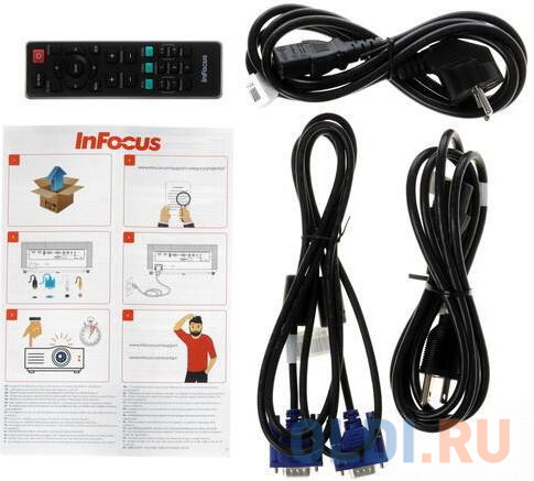 Проектор INFOCUS IN118BBST DLP, 3400 lm, FullHD, 30 000:1, (0.5:1) - короткофокусный, 2xHDMI 1.4, VGA in, VGA out, S-video, USB-A (power), 3.5mm audio фото