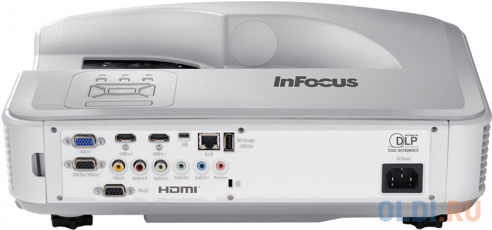 Лазерный проектор INFOCUS INL146UST DLP, 4000 ANSI Lm, WXGA (1280x800), 100 000:1, (0.27:1), USB(B), 2xHDMI 1.4, VGA x2, RJ45, RS232, Video composite, 1x3.5mm input, 2xRCA (R&W), 3.5mm mic, 28db(A), 10W, белый, 5,5кг - фото 3