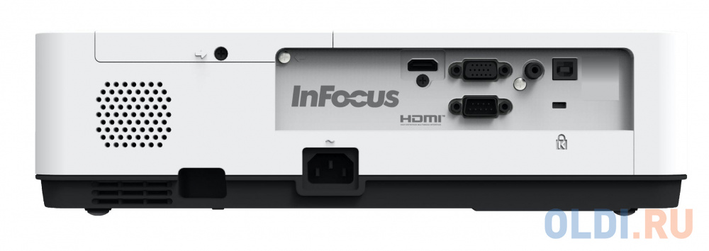 Проектор INFOCUS [IN1034] 3LCD, 4800 lm, XGA, 1.481.78:1, 50000:1, (Full 3D), 16W, 3.5mm in,Composite video,Component,VGA IN х2, HDMI IN, Audio in(RCA - фото 3