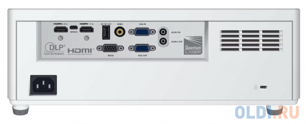 Лазерный проектор INFOCUS [INL156] DLP, WXGA, 3500 lm, 2000 000:1, 1.191.54:1, HDMI x2, VGA in x1, RS232 x1, Audio in/out, USB-A x1, Composite video x - фото 4