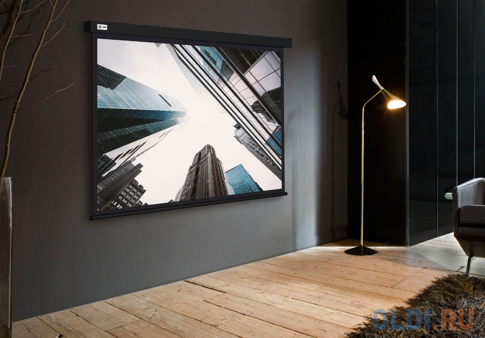 Экран Cactus 124.5x221см Wallscreen CS-PSW-124X221-BK 16:9 настенно-потолочный рулонный черный фото