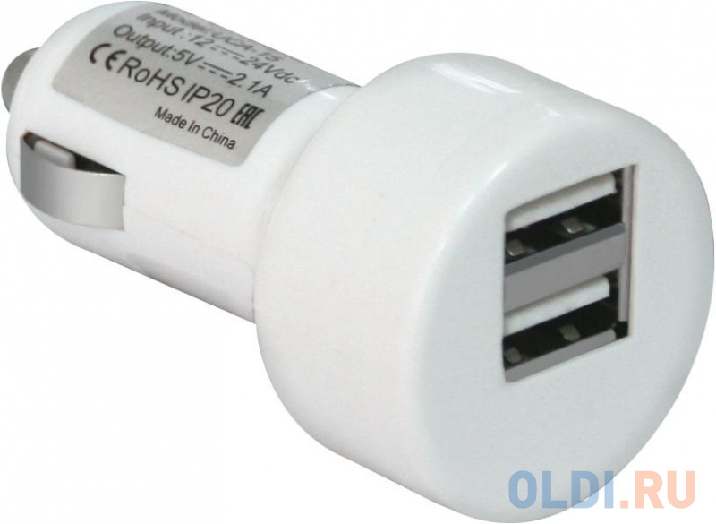 

Автомобильное зарядное устройство Defender UCA-15 2А 2хUSB белый 83562