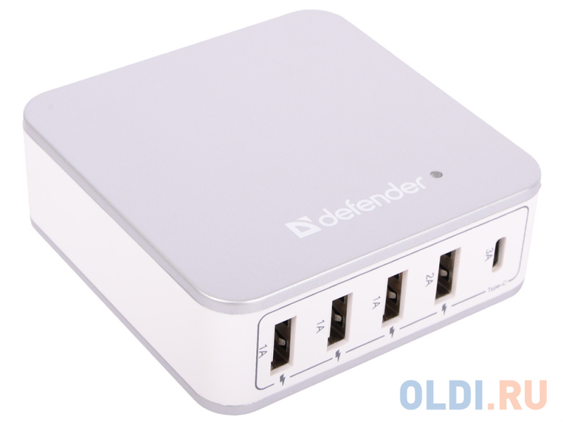 

Сетевое зарядное устройство Defender UPA-50 8А 4 x USB USB-C серебристый 83538