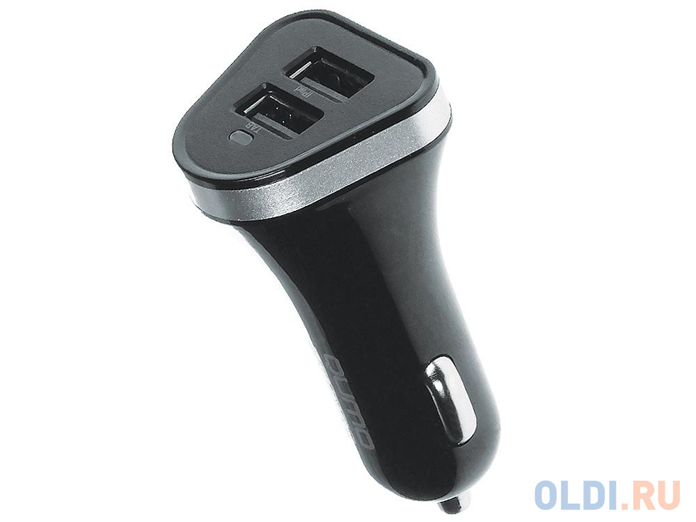Автомобильное зарядное устройство 4A, 2 USB, 1A+3A черный, кабель Apple 8 pin в комплекте (Charger 0068)
