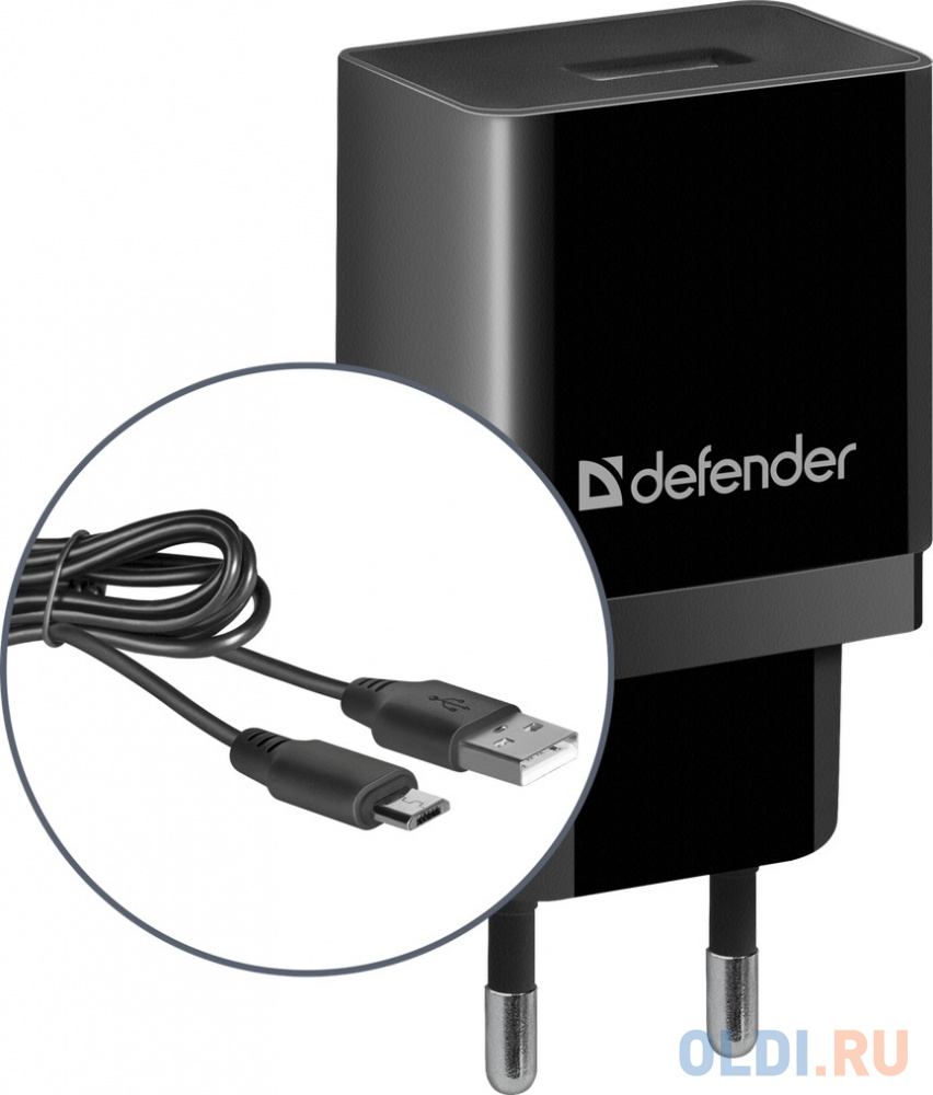 Сетевой адаптер Defender UPC-11 1xUSB, 5V/2.1А, кабель micro-USB - 83556
