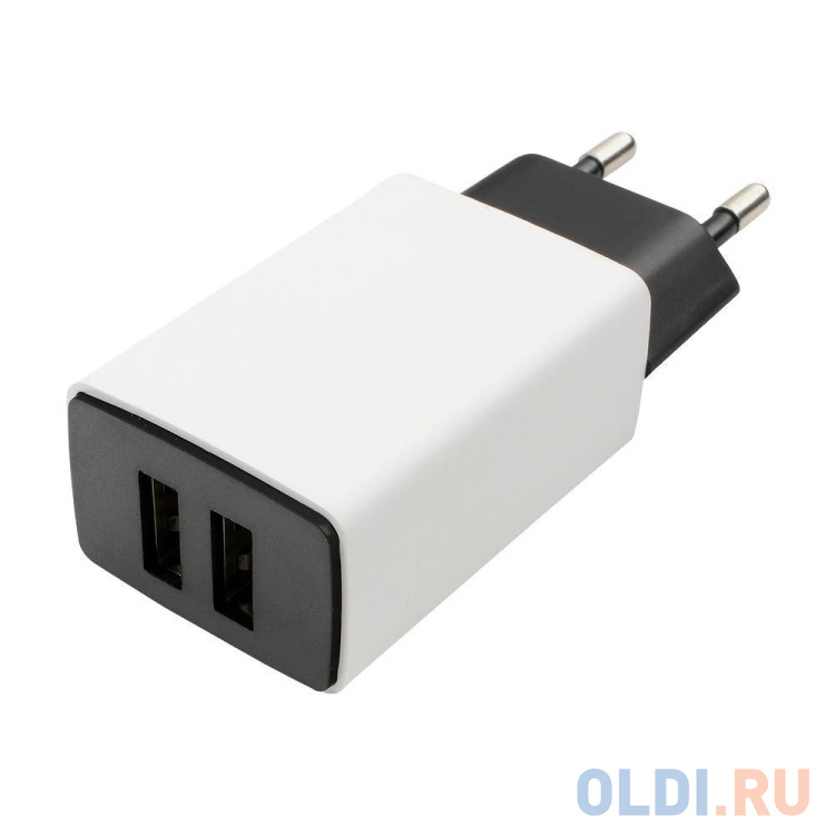 

Адаптер питания Cablexpert MP3A-PC-15 100/220V - 5V USB 2 порта, 2.1A, Черный/белый