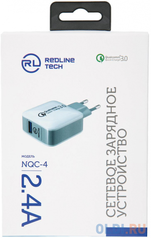 Сетевое зарядное устройство Red Line NQC-4 3А белый УТ000016519 фото
