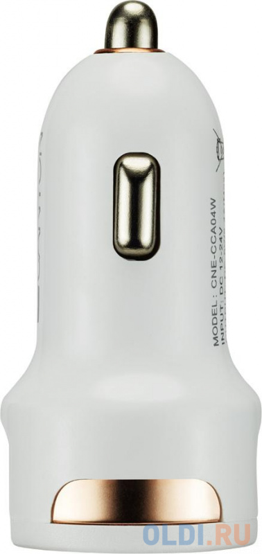 

Автомобильное зарядное устройство CANYON Universal 2xUSB car adapter, Input 12V-24V, Output 5V-2.4A, with Smart IC, white glossy with rose-gold electroplated ring