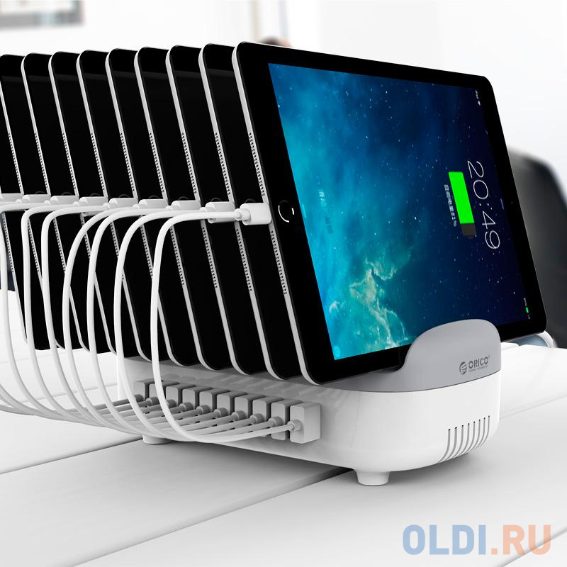 Сетевое зарядное устройство Orico DUK-10P-WH 2.4А USB серый фото