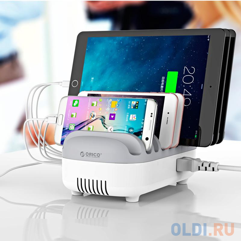 Сетевое зарядное устройство Orico DUK-10P-WH 2.4А USB серый фото