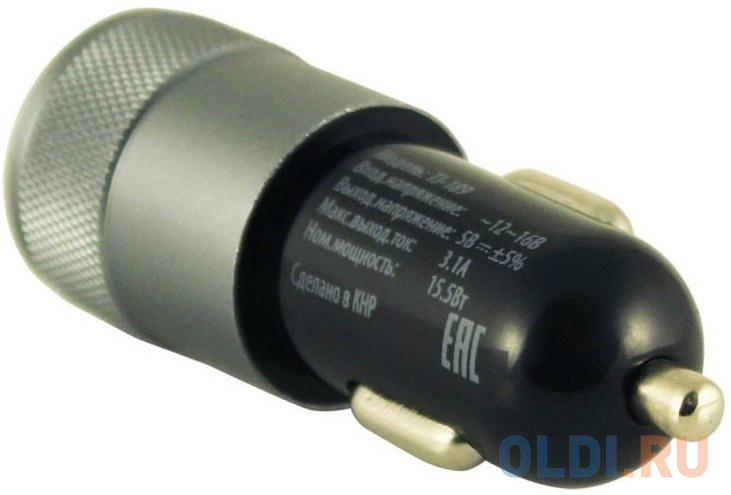 Автомобильное зарядное устройство BURO TJ-189 2.1/1А 2 х USB черный - фото 3