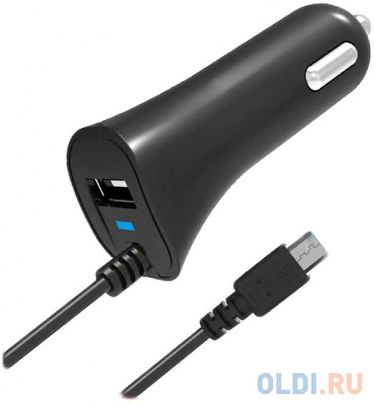 

Автомобильное зарядное устройство Partner 2.1A microUSB USB черный ПР033116