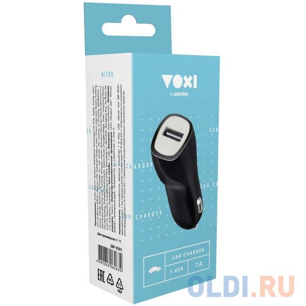 

Smart buy Автомобильное ЗУ 1 A Max, USB ,черное Voxi SBP-0501 (SBP-0501)
