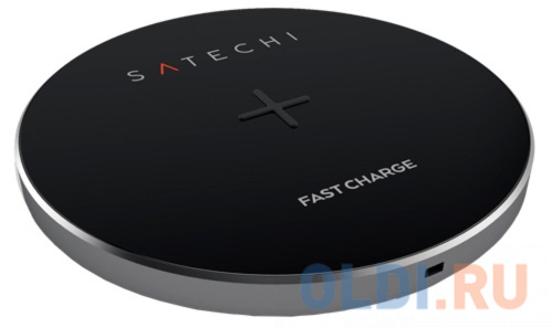 

Беспроводное зарядное устройство Satechi Wireless Charging Pad. Работает от USB. Цвет серый космос