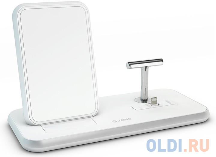

Беспроводное зарядное устройство ZENS Stand+Dock Aluminium Wireless Charge. Цвет белый.